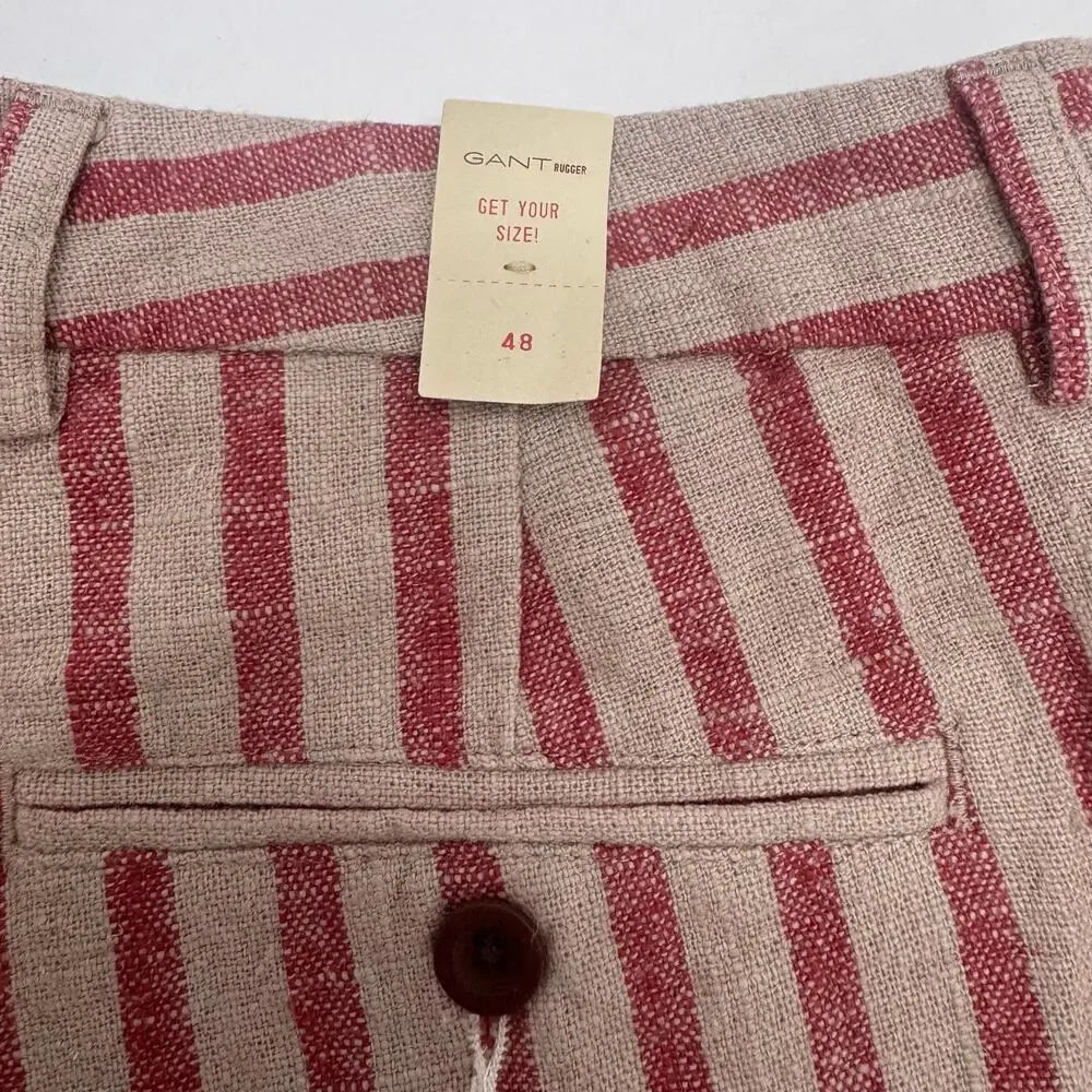 NWT Gant Rugger Linen Cotton Striped Shorts Men's Waist 33